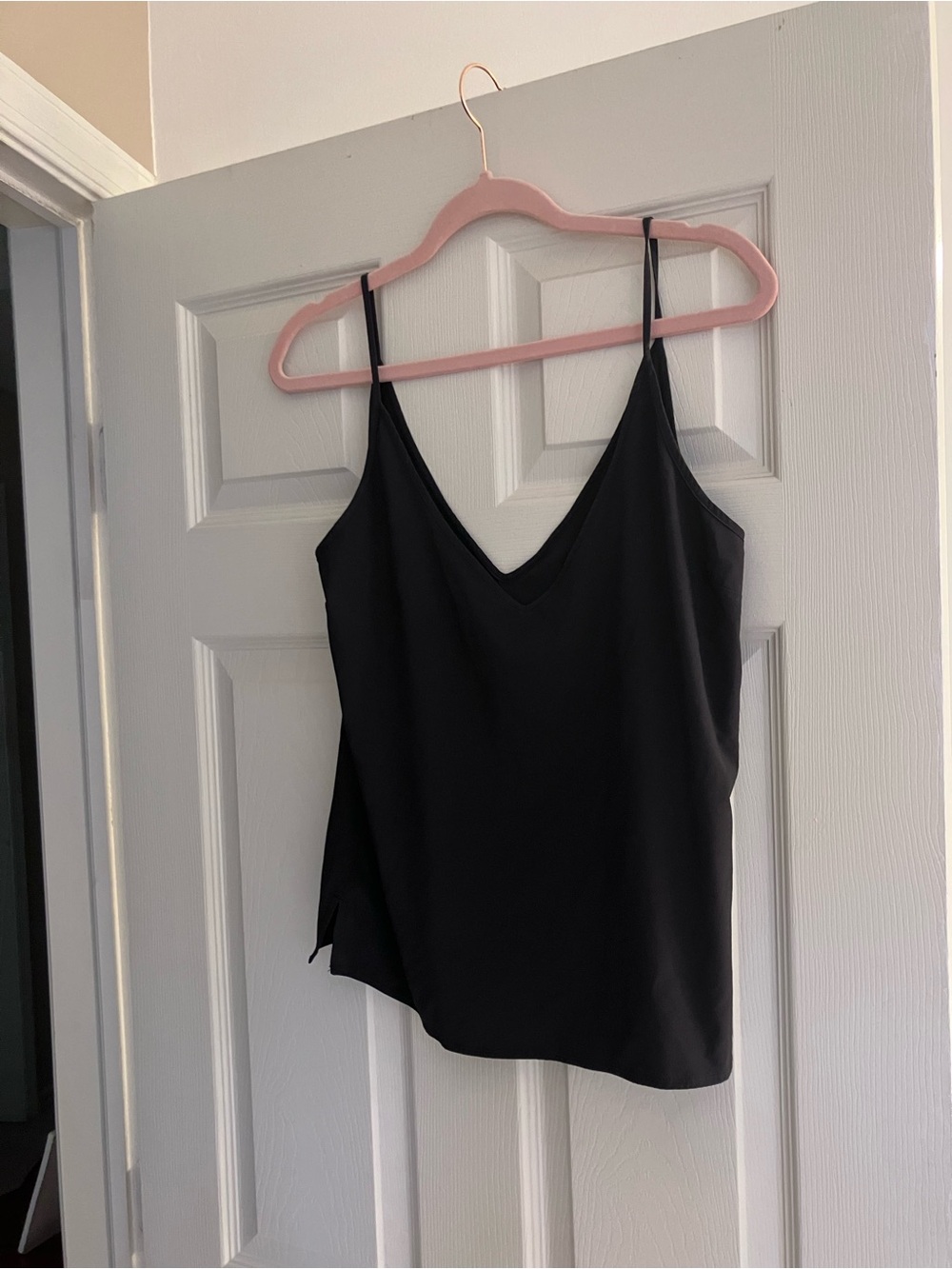 Vuori Black V-Neck Tank Top with Thin Straps